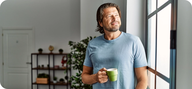 Image homme avec tasse